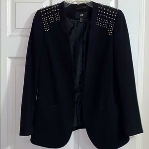 Black Blazer with Shoulder Detail